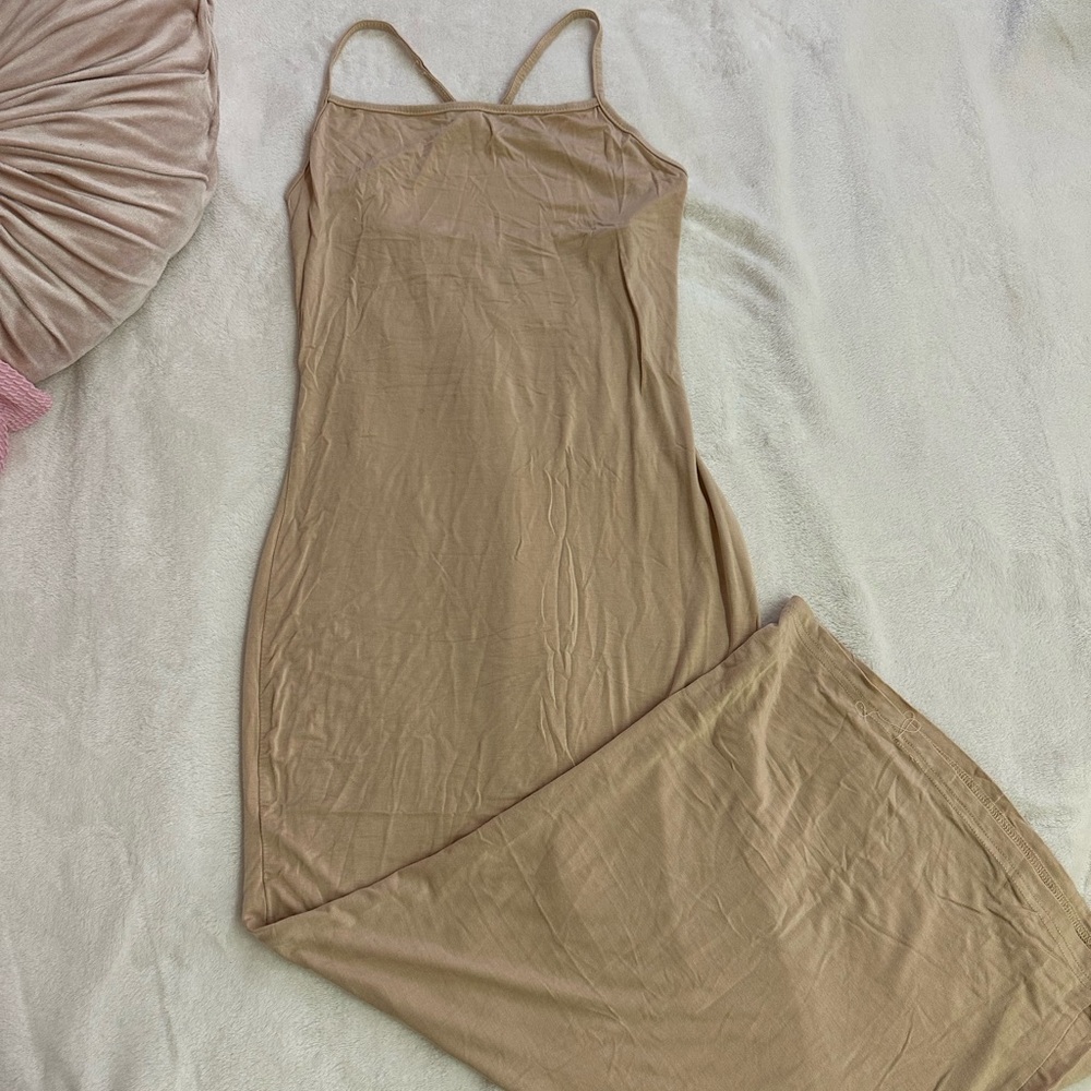 Elegant Beige Slip Dress